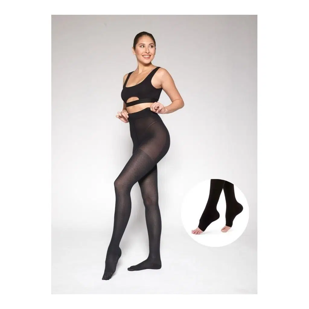 9240 Classic Orta Basınç Külotlu Burnu Açık Çorap(Kısa boy)